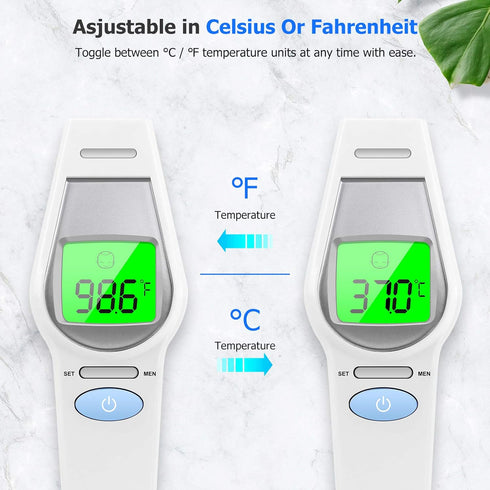 Forehead Thermometer for Adults and Kids: Fever Thermometer for Home - Large Bolded Digital Temperature Reading...