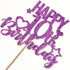 Purple Glitter Happy 10th Birthday Cake Topper for Cheers to 10 Years - Children's Birthday Party Cake Decorations...