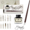 hhhouu Calligraphy Set for Beginners Quill Pen and Ink Set Fancy Pens with Black Ink and 11 Nibs for Lettering,Drawing, Journaling, Signing, Invit...
