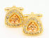 14K Gold Plated Triangle Gem Stone Cufflinks for Men Wedding Dress Men Crystal Cufflink for Shirt Party Birthday Anniversary Dress...