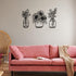 3 Pieces Metal Flower Wall Decor Minimalist Vase Wall Art Black Tulip Wire Iron Decor Floral Wall Sculpture for Kitchen Bathroom Living Room (Deli...