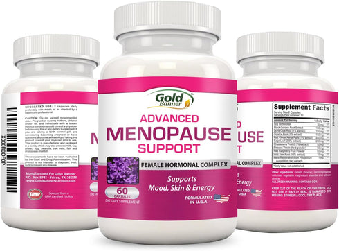 Advanced Menopause Support - Natural Female Hormonal Complex for Hot Flashes, Mood Swings & Vaginal Dryness - Black Cohosh, Soy Isoflavones & Herb...