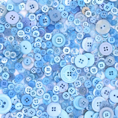Swpeet 650 Pieces Assorted Sizes Resin Buttons 2 and 4 Holes Round Craft Buttons for Sewing DIY Crafts Children's Manual Button Painting (Light Bl...