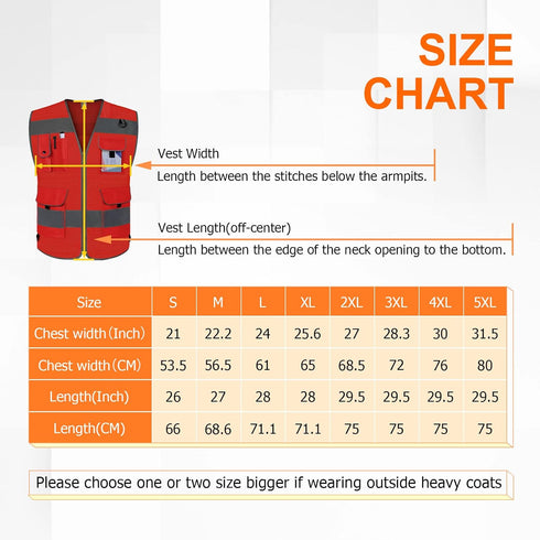 TCCFCCT Mesh Work Vest for Men Women 9 Pockets High Visibility Safety Vest with Reinforced Sewing, Hi Vis Reflective Vest for Workers, Surveyors, ...