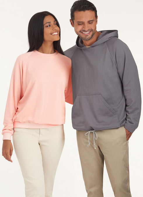 Simplicity Unisex Raglan Pullover Shirts Sewing Pattern Packet, Design Code 6580, Sizes XS-S-M-L-XL, Multicolor...
