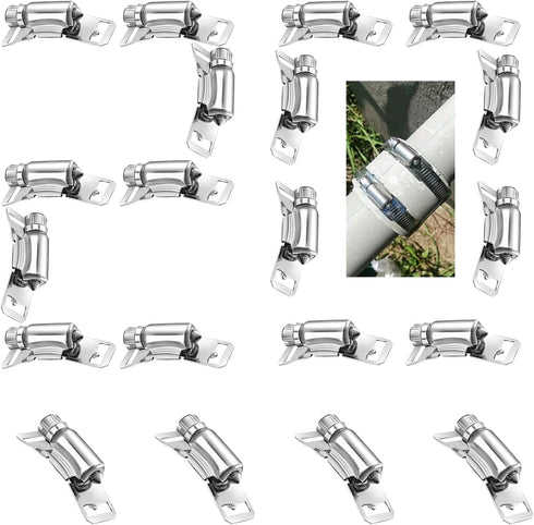 20 pack,Hose Clamp Fasteners only,DIY 304 Stainless Steel Adjustable Pipe Worm Clamp Fasteners for Air Duct Clamps,Exhaust Wrap Clamps,Water Pipe,...