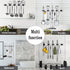 AceMining 5 Racks and 4 Hooks Mop and Broom Holder Wall Mount, Broom Organizer Storage Tool Racks Stainless Steel Heavy Duty Hooks Self Adhesive S...