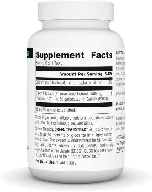 Source Naturals Green Tea Extract 500 mg Super Antioxidant - 120 Tablets...
