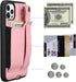 TOOVREN Wallet Case for iPhone 12 Pro Max Lanyard Case with Leather PU Card Holder Stand Adjustable Detachable Phone Neck Strap, Phone Protective ...