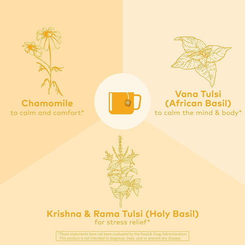 Organic India Tulsi Honey Chamomile Herbal Tea - Holy Basil, Stress Relieving & Calming, Immune Support, Adaptogen, Vegan, USDA Certified Organic,...