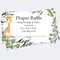 Set of 50 Safari Theme Diaper Raffle Cards, Diaper Raffle Cards for Baby Shower, Diaper Raffle Tickets for Jungle Theme Baby Shower...