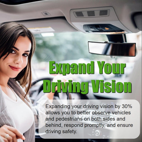 WSSROGY Car Rearview Mirror HD Glass 12 Inch Anti Glare Clip On Panoramic Wide Angle Car Interior Rear View Mirror Universal for Cars SUVs Trucks ...