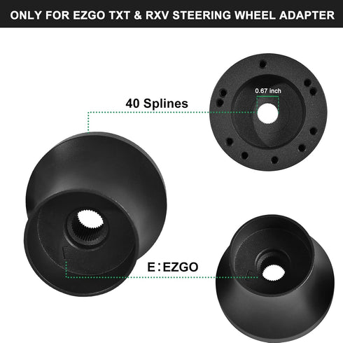 Golf Cart Steering Wheel Adapter, Golf Cart Steering Wheel Adapter Hub Only For EZGO TXT & RXV Golf Cart...