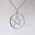 Pentacle Pentagram Polished Silver Finish Medieval Renaissance Pendant Necklace...