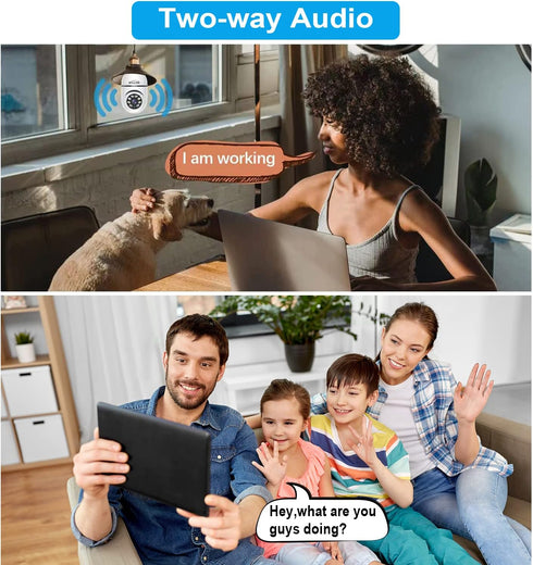 Light Bulb Security Camera 3MP, WiFi 2.4G&5G Security Outdoor &Indoor Camera, Home 360°Surveillance Cam with Motion Detection Alarm Night Vision L...