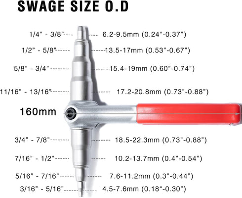 Copper Pipe Swaging Tool/Tube Expander for HVAC Air Condition Line or Refrigerator Line Repair, Fit for 1/4" 5/16" 3/8" 1/2" 5/8" 3/4" 7/8"...