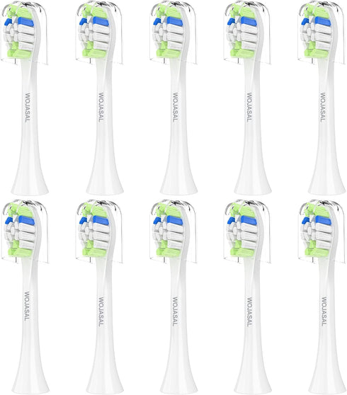 Replacement Toothbrush Brush Heads Compatible with Philips Sonicare Electric Toothbrushes, for Snap-On System, Pack of 10, White...