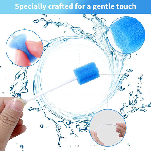 50 Pieces Disposable Oral Swabs Bulk Mouth Sponge Stick Swabsticks Unflavored for Elderly Kids Adults Mouth & Gum Cleaning...