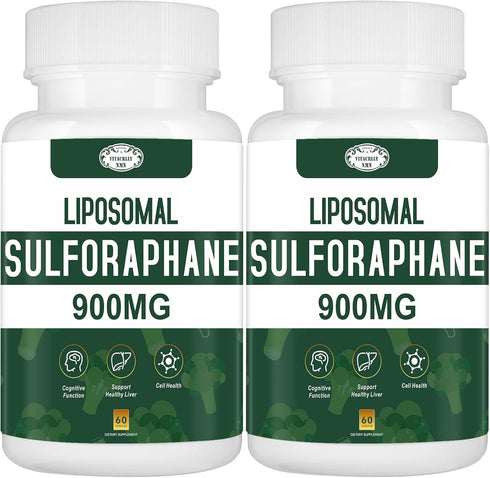 900MG Liposomal Sulforaphane Supplement Broccoli Extract, Liver Supplement for Antioxidant, Digestion, Cellular Health 120 Capsules...