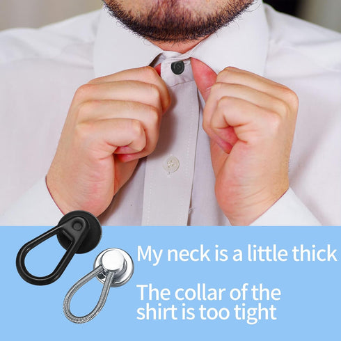 20 Pcs Shirt Collar Button Extenders, Elastic Collar Extenders for Mens Shirts, 5 Styles Dress Shirt Tie Neck Collar Button Expanders for Expandin...
