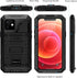 seacosmo Case for iPhone 12, IP68 Waterproof Shockproof Dustproof Case with Built-in Screen Protector Full Body Protective Heavy Duty Metal Cover ...