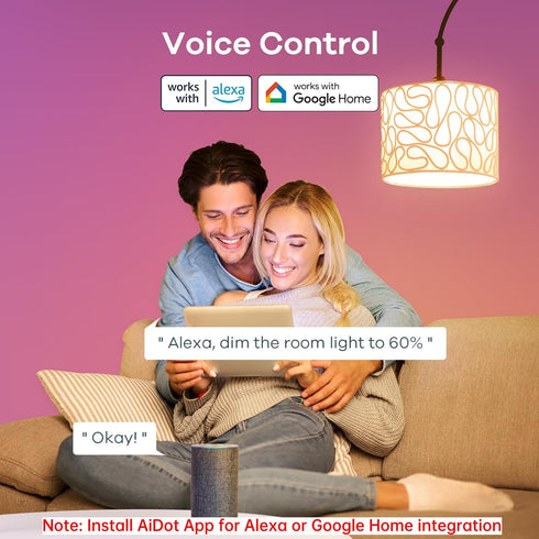 Linkind Smart Light Bulbs with Remote Control, Smart Bulb That Work with Alexa & Google Home, 16 Million Color Changing Light Bulbs 60W, A19 E26 2...