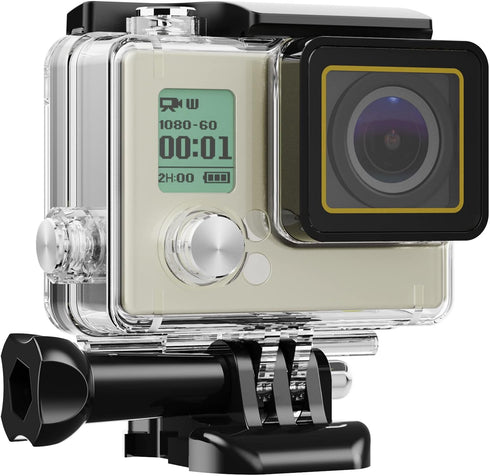 HONGDAK Waterproof Housing Case for GoPro Hero 4/3/3+, 60M/196FT Underwater Protective Dive Housing Shell with Bracket Mount Accessories for GoPro...