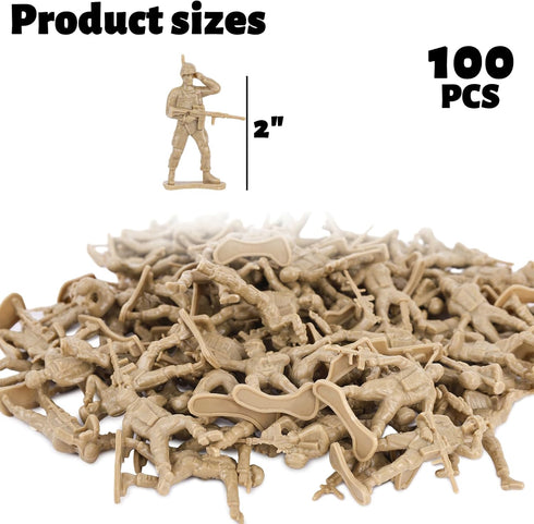 3 otters 100PCS Army Men Toy Soldiers, Army Men Playset Plastic Soldier Figures Multiple Poses for Boys Birthday Gift Yellow...