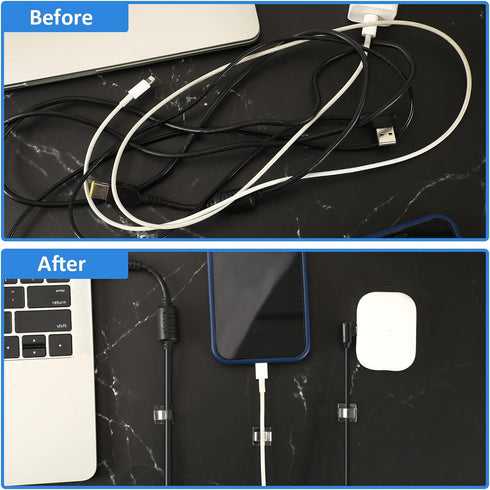 80 PCS Adhesive Cable Clips Christmas Clear Light Strip Mounting Clips Led Light Wire Holder Cable Clamp Organizer for Desk Outdoor Wall Cable...