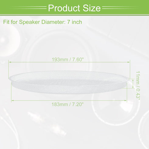 ACROPIX Universal 7 Inch Speaker Grills Mesh for Audio Subwoofer 183x193x11mm Grille without Frame White - Pack of 4...