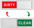 Cimkiz Dishwasher Magnet Clean Dirty Sign Shutter Only Changes When You Push It Non-Scratching Strong Magnet or 3M Adhesive Options Indicator Tells Whether Dishes Are Clean or Dirty (Silver)