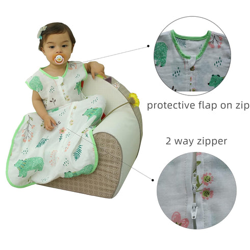Baby Sleeping Sack, Lightweight Muslin Cotton Soft Wearable Blanket, 12-24 Months Toddler, Summer Sleep Bag, Sleeveless, 0.5 Tog, Breathable, soft...