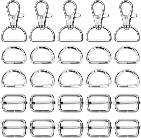 PAXCOO Purse Hardware, 50pcs Swivel Hook with D Rings for Purses, Keychain, Lanyard and Handbags (3/4 Inches)...
