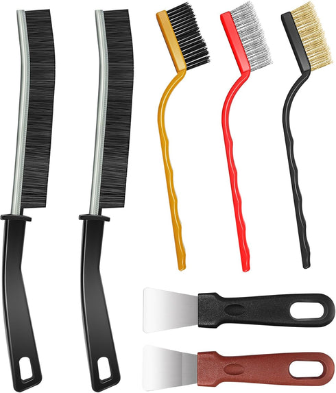 Hard Bristle Crevice Cleaning Brush, 7 Pcs Multifunctional Gap Cleaning Brush Tool Kits for Household, Full Sets Crevice Cleaning Brush for Kitche...