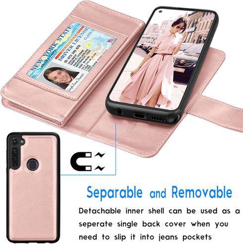 Tekcoo Wallet Case for Moto G Stylus 2020 / Motorola Moto G Pro, PU Leather ID Cash Credit Card Slots Holder Carrying Pouch Folio Flip Cover [Deta...
