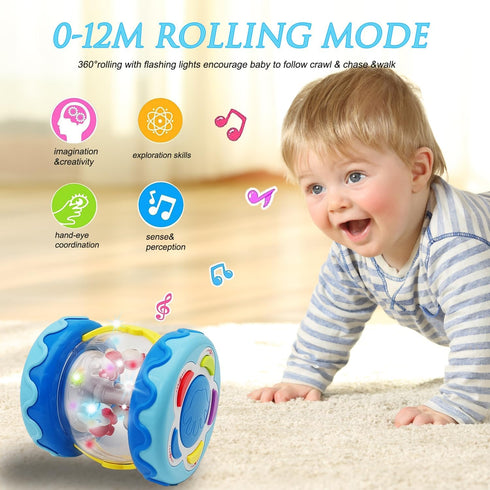 Baby Toys Carousel Rotating Light Up Infant Toys 18+ Months, Tummy Time Toys for Babies 18-36 Months, Musical Crawling Toy for Toddlers 2 3 Years ...