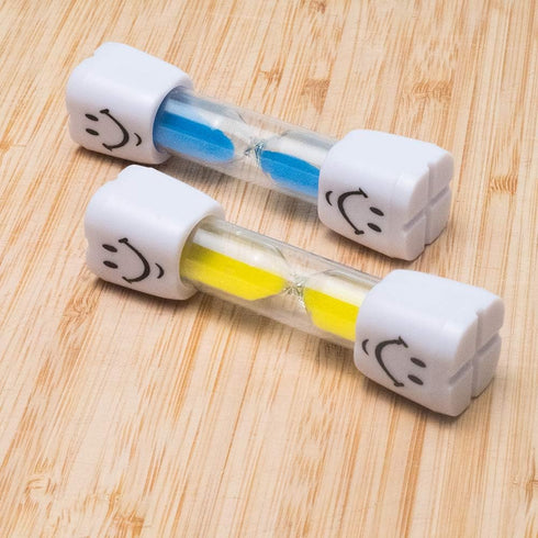 Dadam 2 Minute Sand Timer Set of 5 - Smiley Sand Timers Set for Brushing Children's Teeth - 5 Color Colorful Hourglass Timer - Easy to Use for Kid...