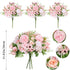 Nubry 3pcs Artificial Flowers Bouquet Fake Peony Silk Hydrangea Wildflowers Arrangements with Stems for Wedding Home Centerpieces Decor (Light Pin...