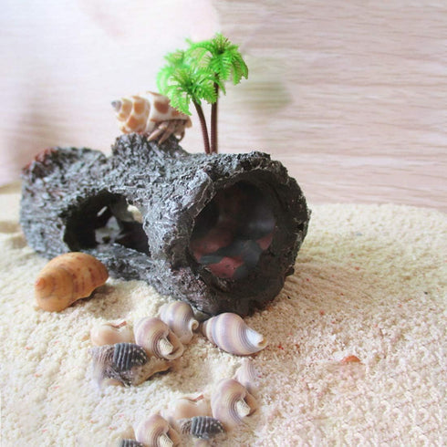 Hamiledyi 3PCS Betta Log Trunk Driftwood Decor Aquarium Fish Tank Hollow Tree Trunk Hideout Small Size for Bearded Dragon Reptile....