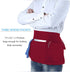 BOHARERS Waist Apron with 3 Pockets - Red Waitress Waiter Server Short Apron...