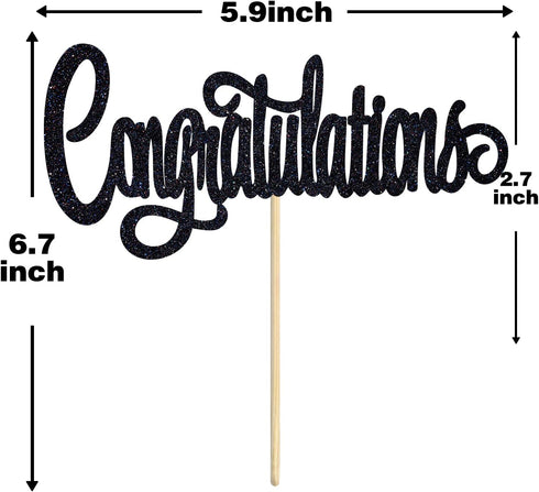 Congratulations Cake Topper, Congrats Grad Graduate, 2025 Graduation/Wedding/Birthday/Anniversary/Retirement Celebration Party Decorations Supplie...