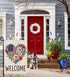 4th of July Patriotic Garden Flag 12x18 Double Sided, American Floral Heart Welcome Burlap Small Yard Flag for Independence Day Outside Decoration...
