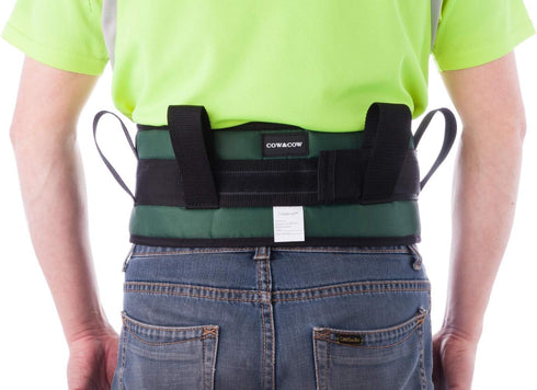 COW&COW Padded Gait Belt with 4 Handles and Quick Release Buckle 5.5 inchs(Green, M/28inches-48inches)...