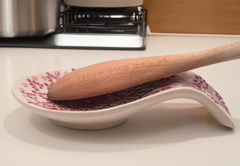 Spoon Rest for Stove Top, Large and Durable Spoon Holder, 4inch Kitchen Utensil Holder, Lead Free and Food Grade Ceramic Spoon Rest for Kitchen Co...