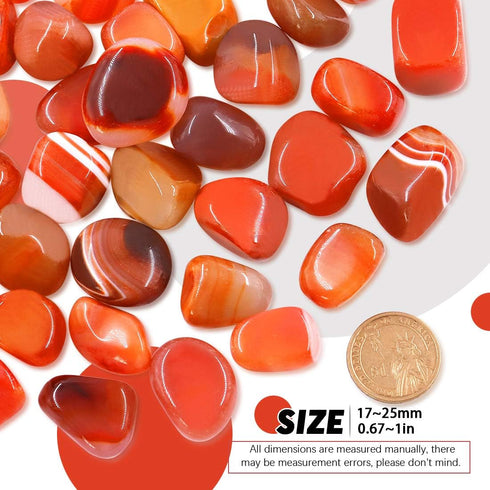 Hilitchi Reddish Brown Agate Stone Tumbled Stones for Plants Cacti & Succulents Bedding, Vase Filler, Landscape Bottom Decoration (About 1lb(455g)...