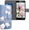 kwmobile Wallet Case Compatible with Samsung Galaxy J3 (2016) DUOS Case for Phone - Magnolias Taupe/White/Blue Grey...