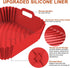 Large Silicone Air Fryer Liners Square 5-9 QT, 9.6 Inch Reusable Airfryer Liners Air Fryer Silicone Liners Pot Oven Liner Baking Tray, Air Fryer B...