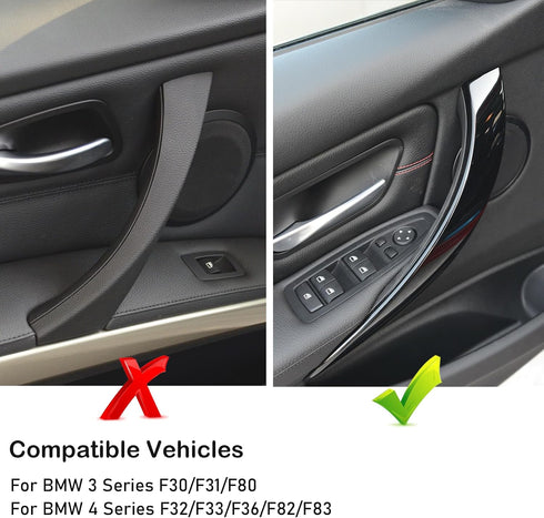 Jaronx Compatible with BMW 3 Series 4 Series Door Handle, Driver Side Left Front Inner Door Pull Handle Replacement (Compatible with BMW 320i,328i...