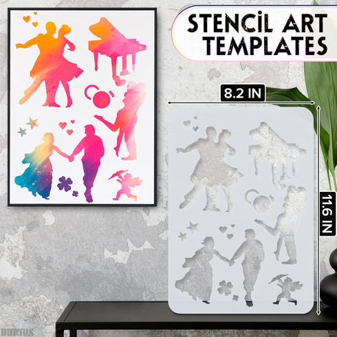 12Pcs Stencils for Painting on Wood - Stencils for Painting on Canvas Scrapbook Supplies Wall Art Stencils for Drawing Templates - Animal Stencils...