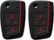 Silicone Key Cover Case Remote Fob Protector fit for VW Golf Polo 2016-2017 4 Buttons Keyless Entry Remote Key Fob Skin Protective key Jacket (Bla...